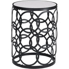 FirsTime & Co. Gilded Circles Iron Table - 16.75 x 16.75 x 22 in, American Design
