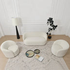 Set of 2 KINWELL 34-Inch Wide Upholstered Swivel Barrel Chairs