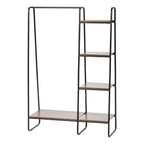 Metal Garment Rack with Wood Shelf - 5 Shelf | Black