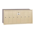 Vertical Mailbox - 7 Doors - Sandstone - Recessed Mounted - USPS Access