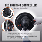 800W Electric Drywall Sander with Dust Extraction, Adjustable RPM 1200-2300, Brush Motor for Efficient Wall Sanding & Polishing