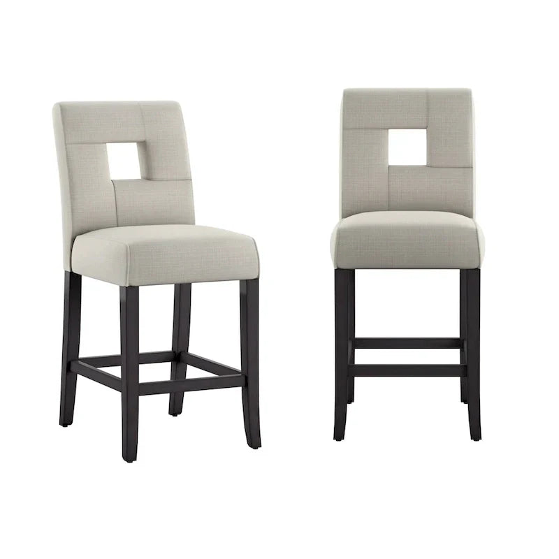 Brda Keyhole Counter Height High Back Stools - Set of 2