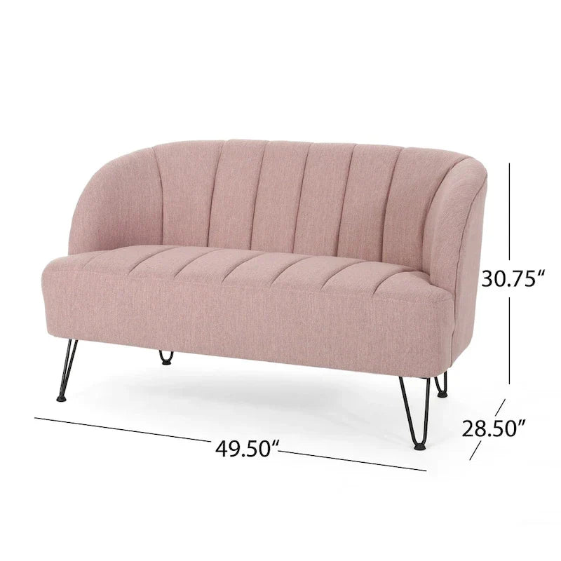 Christopher Knight Home Lupine Contemporary Fabric Loveseat with Hairpin Legs