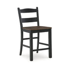 Signature Design by Ashley Valebeck Black and Brown Counter Height Barstool - Dimensions: 20W x 22D x 39H