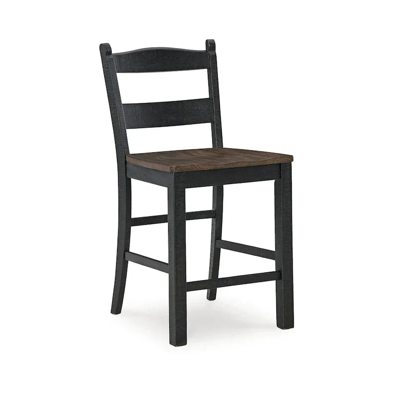 Signature Design by Ashley Valebeck Black and Brown Counter Height Barstool - Dimensions: 20W x 22D x 39H