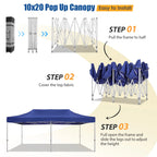 HOTEEL 10x15 Heavy Duty Canopy Tent ,Pop up Canopy for Parties Wedding,Commercial Easy up Gazebo with Roller Bag,UV 50+ &,White