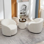 Set of 2 KINWELL 34-Inch Wide Upholstered Swivel Barrel Chairs