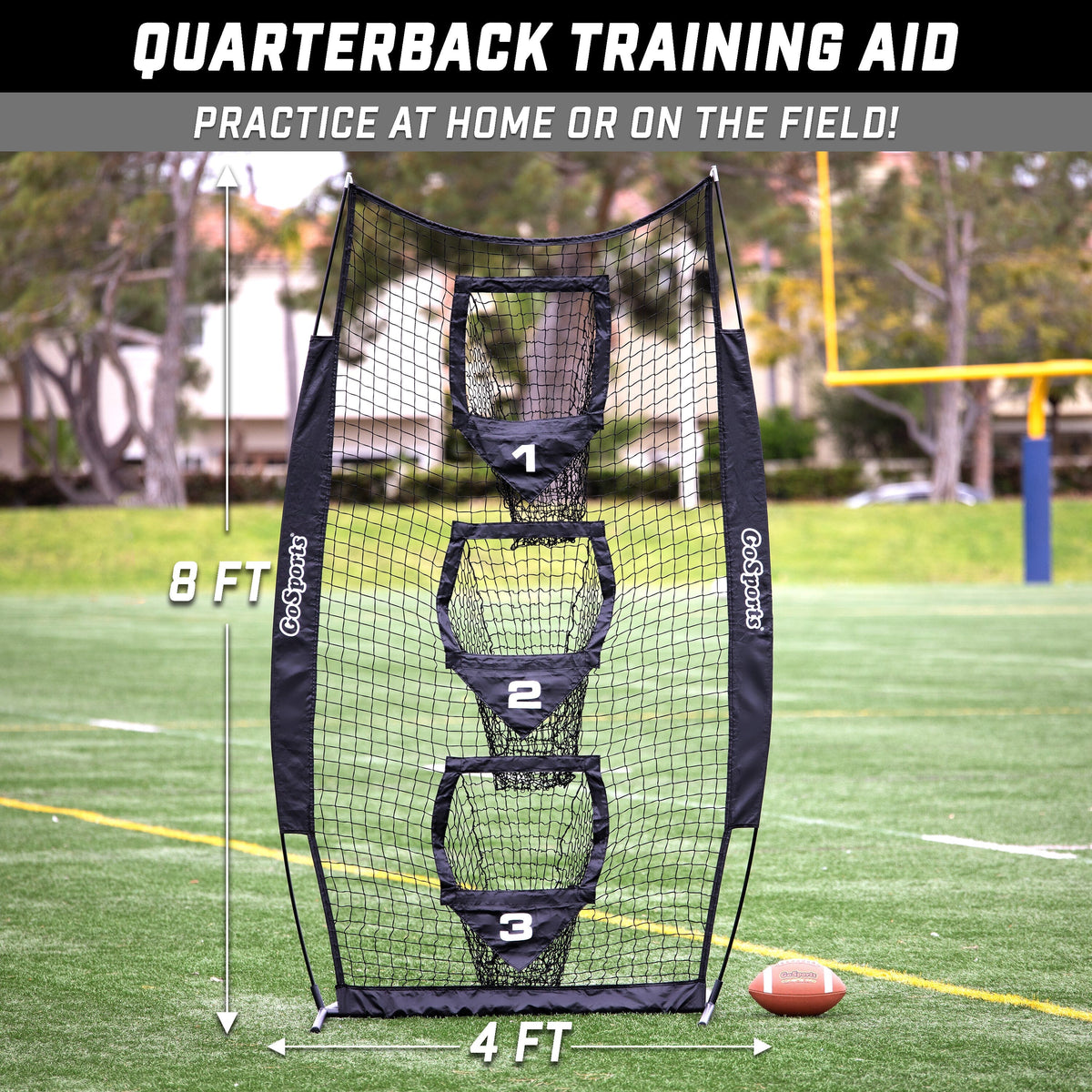 8' x 4' QB Training Throwing Net (Black, No Case)