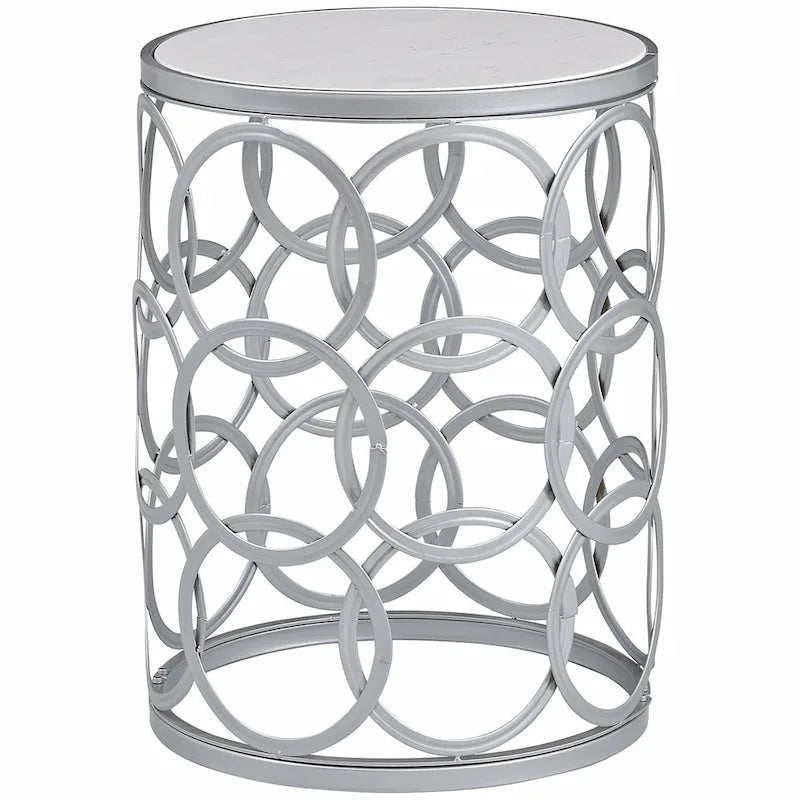 FirsTime & Co. Gilded Circles Iron Table - 16.75 x 16.75 x 22 in, American Design