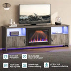 71-Inch TV Stand for 75-Inch TVs with LED Fireplace and Storage Cabinet