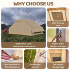 2025 6 Person Inflatable Camping Tent with Pump, 10ft x7ft Glamping Family Tent Easy Setup 4 Season Waterproof Windproof Outdoor Blow Up Tent Luxury Oxford Cabin with Mesh Windows & Doors sgtnighsdesigns