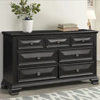Roundhill Furniture Renova Vintage Black Wooden Bedroom Collection