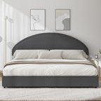 4 EVER WINNER Queen Size Bed Frame, Boucle Upholstered Bed Frame with Headboard, White Queen Bed Frame, White