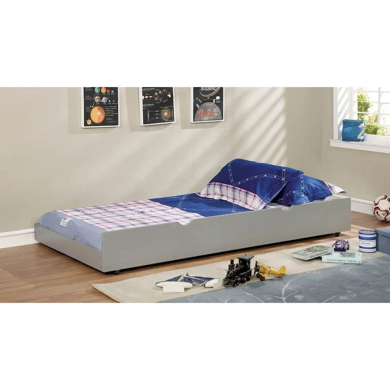 Furniture of America Pice Modern Twin Solid Wood Trundle Bed