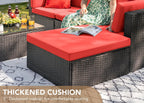 Devoko 5 Pieces Patio Furniture Sets All Weather Outdoor Sectional Patio Sofa Manual Weaving Wicker Rattan Patio Seating Sofas with Cushion and Glass Table(Beige)