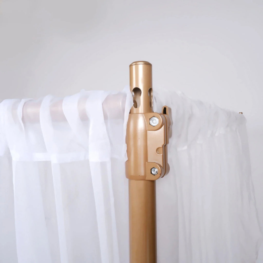 Efavormart 10ft | 4 Post Gold Metal DIY Photography Backdrop Stand, Wedding Arch Canopy Tent