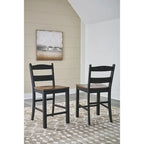 Signature Design by Ashley Valebeck Black and Brown Counter Height Barstool - Dimensions: 20W x 22D x 39H