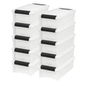 Stack & Pull Storage Box - 5 QT, 10 Pack, Pearl