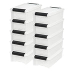 Stack & Pull Storage Box - 5 QT, 10 Pack, Pearl