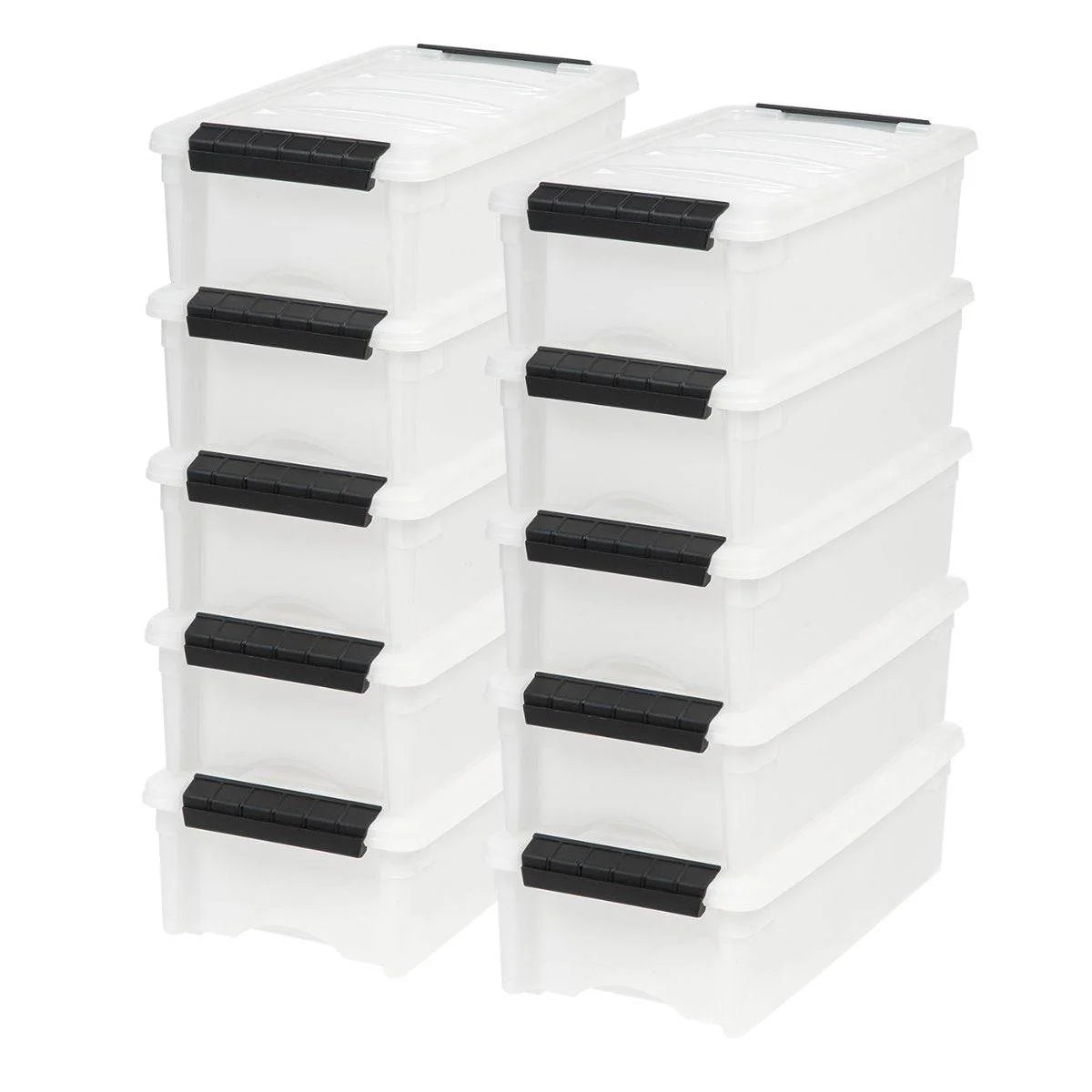 Stack & Pull Storage Box - 5 QT, 10 Pack, Pearl