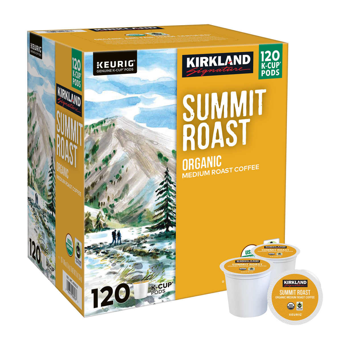 Kirkland Signature Coffee Organic Summit Roast K - Cup Pod, 120 - Count