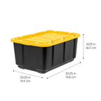 Heavy Duty Storage Container 2-Pack Yellow - 27 gal. (108 qt.)