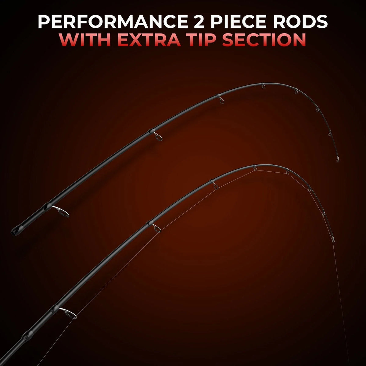 KastKing Brutus Twin-Tip Spinning Rod | 6'0" / Fast-Medium Light-2+ Extra Tip