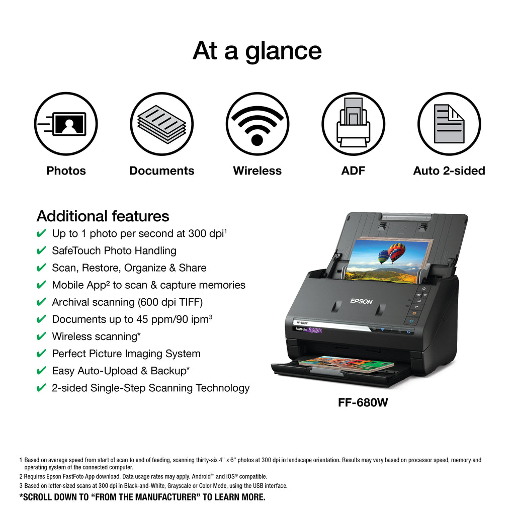 2025 FastFoto FF-680W Wireless High-speed Photo Scanning System – Black