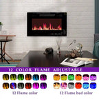 Electric Fireplace TV Stand Entertainment Center with LED Flame Effects and Remote Control