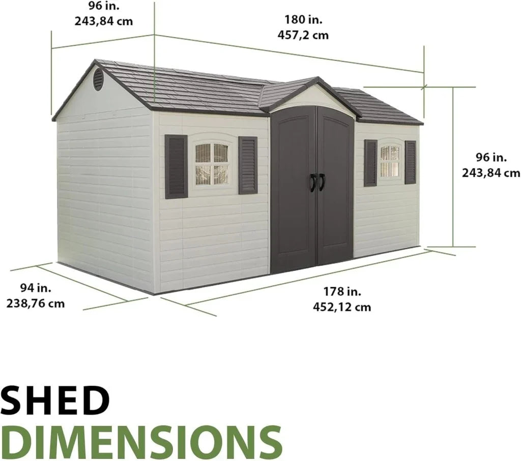 6446 Outdoor Storage Shed, 8 x 15 Foot, Desert Sand