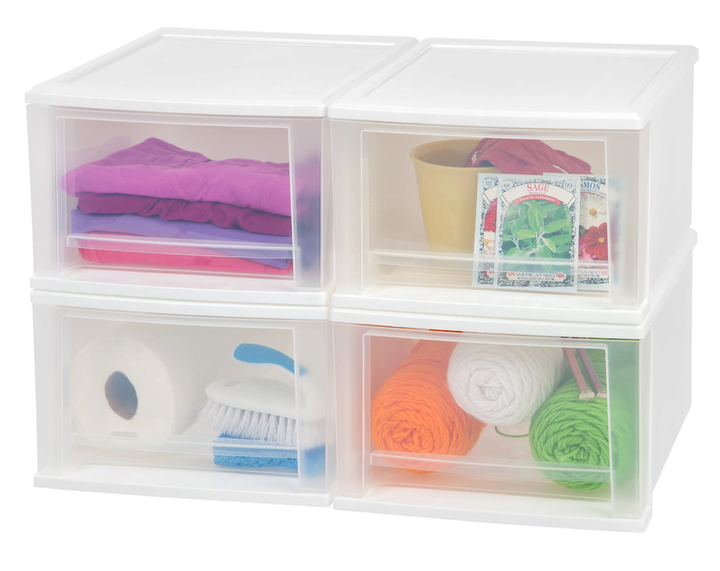 Stacking Storage with Drawer - Nested 4 Pack - 17 QT