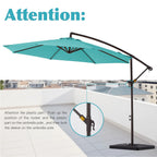 JUSTLET 10ft Heavy Duty Patio Hanging Offset Cantilever Patio Umbrella W/ 4-Piece Base Included Included, Beige