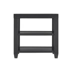 Cordero 16-Inch Wide Wood and Glass Top Chairside End Table with Shelf Storage