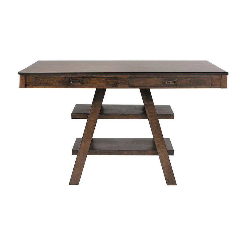 9-Piece Counter Height Dining Set in Ferrara Walnut and Brown