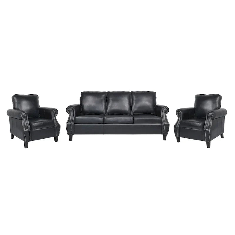 Christopher Knight Home Dowd Faux Leather 3-Piece Club Chair and Sofa Set