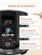Nuwave Duet Air Fryer and Electric Pressure Cooker Combo with 2 Switchable Lids, 300 FoolProof One Touch Presets, Crisp&Tender Tech, 6QT Heavy duty Stainless Steel Pot, 15 Safety Features : Home & Kitchen