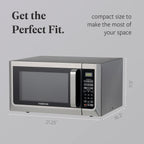 Farberware FMGZ09BKA 0.9 Cu. Ft. Microwave Oven, 900W, Digital Control, LED Display, 6 Cooking Presets, Black