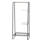 Metal Garment Rack with Wire Shelf - Medium | Black