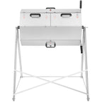 Premium 33 Gallon Steel Outdoor Compost Tumbler Bin With Dual-Chamber