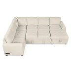 Roomfitters U-Shaped Sectional Sofa with Pull-Out Bed, Storage Chaise Lounge, and Integrated Charging Ports for Living Room
