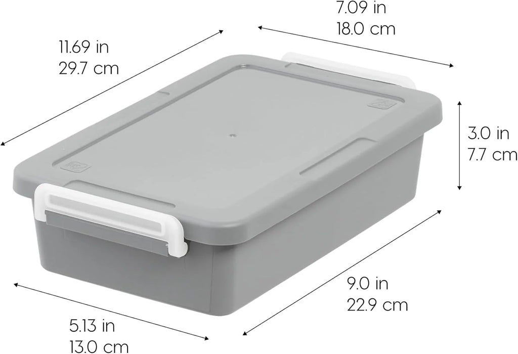 3 Qt. Plastic Craft Storage Container Bins with Lids, 4 Pack