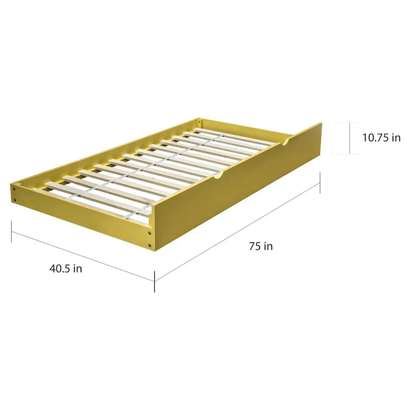 Furniture of America Pice Modern Twin Solid Wood Trundle Bed