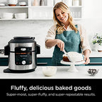 Ninja OL701 Foodi 14 in 1 SMART XL 8 Qt. Pressure Cooker Steam Fryer with SmartLid & Thermometer   Auto Steam Release, that Air Fries, Proofs & More, 3 Layer Capacity, 5 Qt. Crisp Basket, Silver/Black
