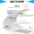 HOTEEL 10x15 Heavy Duty Canopy Tent ,Pop up Canopy for Parties Wedding,Commercial Easy up Gazebo with Roller Bag,UV 50+ &,White