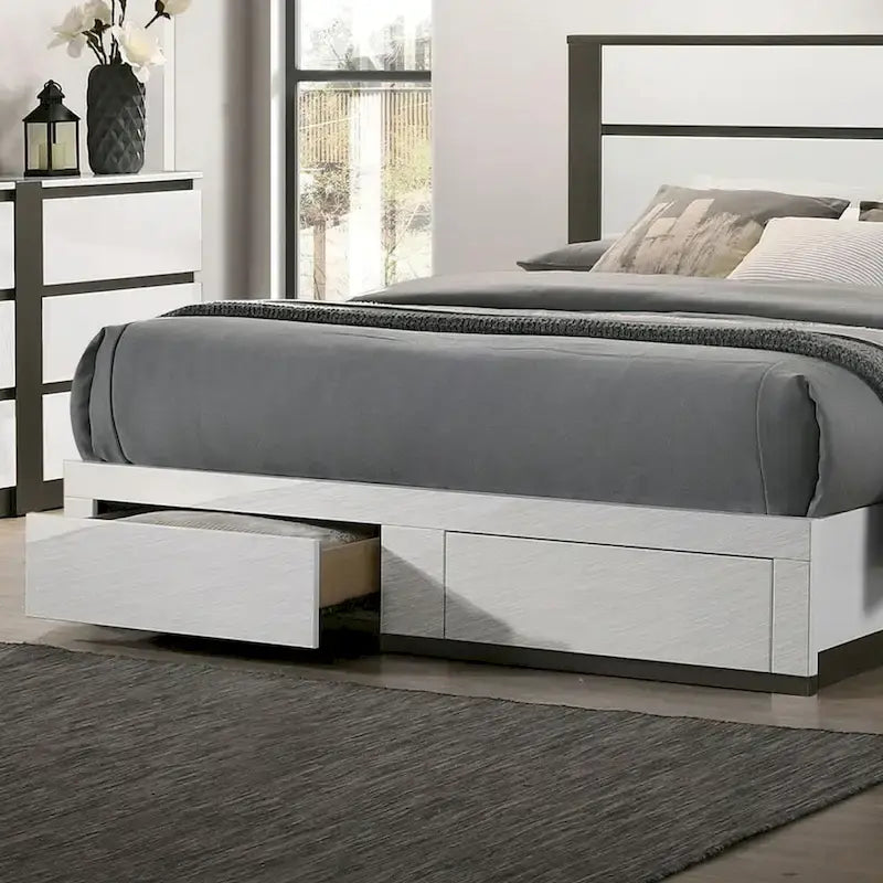 Conjira Modern 4-Piece White Wood Bedroom Storage Set by Furniture of America