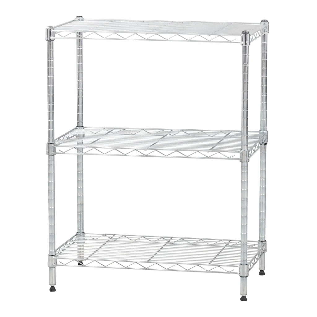 3 Shelf Wire Storage Unit, Silver