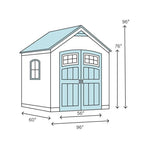 8 ft. W x 5 ft. D Plastic Storage Shed