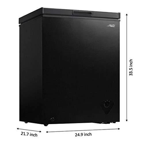 5 Cu Ft Chest Freezer Black, Energy-Efficient, Compact with Removable Basket for Home or Business