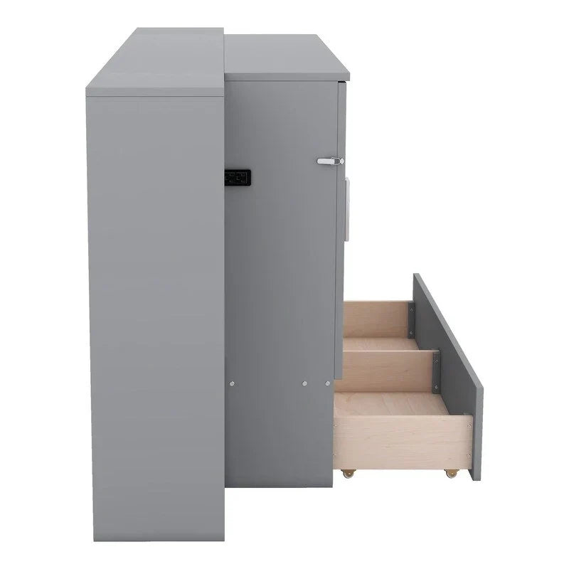 Murphy Wall Bed with Storage Shelves Drawers and USB Charging