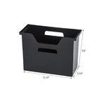 Open Storage Basket, File Organizer, Medium, Black, 6 Pack